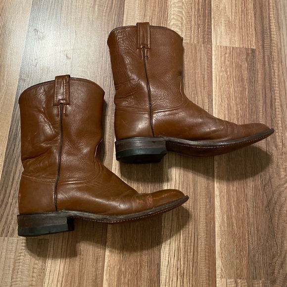 bona allen boots Shoes - Bona Allen Boots Vintage Round Toe Cowboy Brown Leather Women Size 8